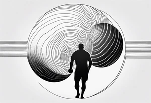 Sisyphus minimal line and dot tattoo design tattoo idea
