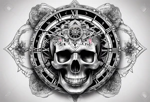 sacredgeometry, skull, clock, life, love tattoo idea