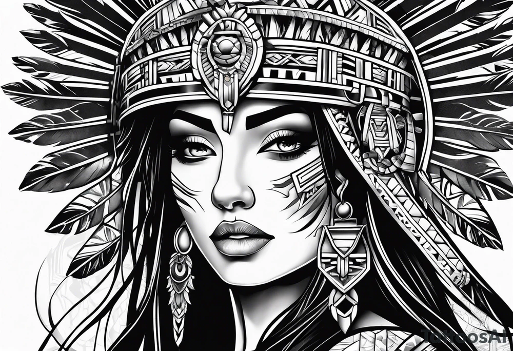 Warrior Aztec princess, tattoo idea
