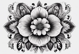 ornaments of flowers tattoo idea