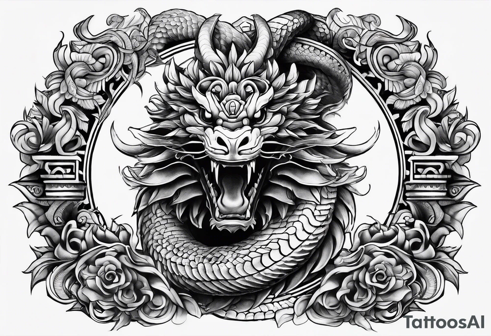 quetzalcoatl snake sleeve tattoo idea