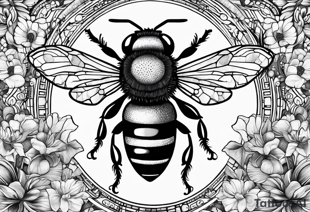 Honey bee gustav klimt art tattoo idea