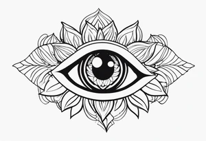 Oeil de ra et fleur tattoo idea