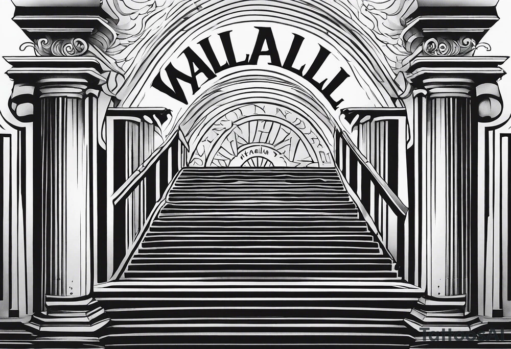 Valhalla stairs fog tattoo idea