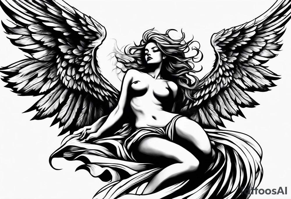 Fallen angel tattoo idea