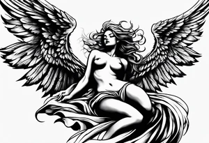 Fallen angel tattoo idea