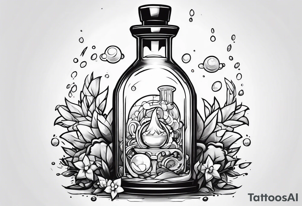 Pokemon in a potion bottle tattoo idea