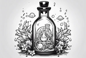 Pokemon in a potion bottle tattoo idea
