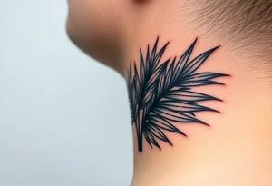 large woven palm leaves tattoo idea