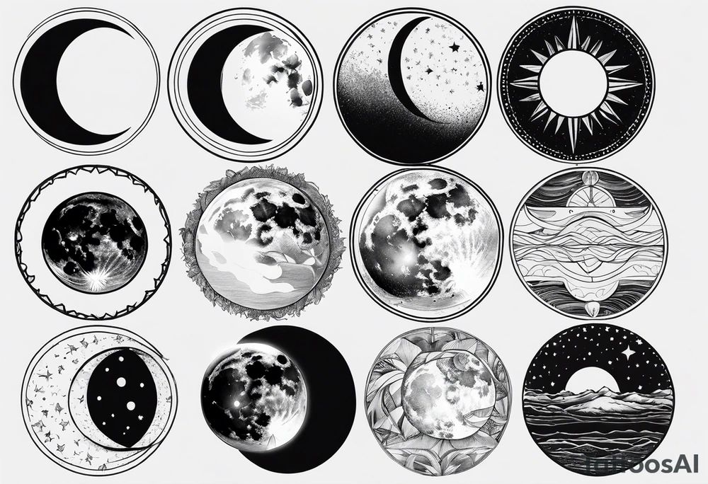 Moon phases tattoo idea