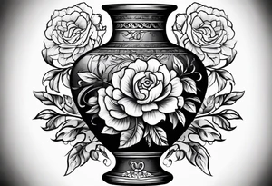 tattoo drawing ancient flower vase tattoo idea