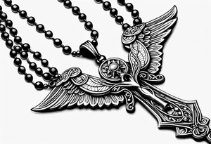 rosary and lingerie tattoo idea