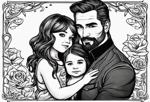 tall man holding little girl, in memory of Drew tattoo idea