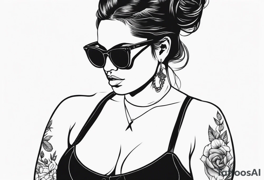 woman with big titts, capricorn with sunglasses tattoo idea