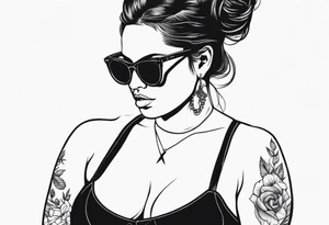 woman with big titts, capricorn with sunglasses tattoo idea
