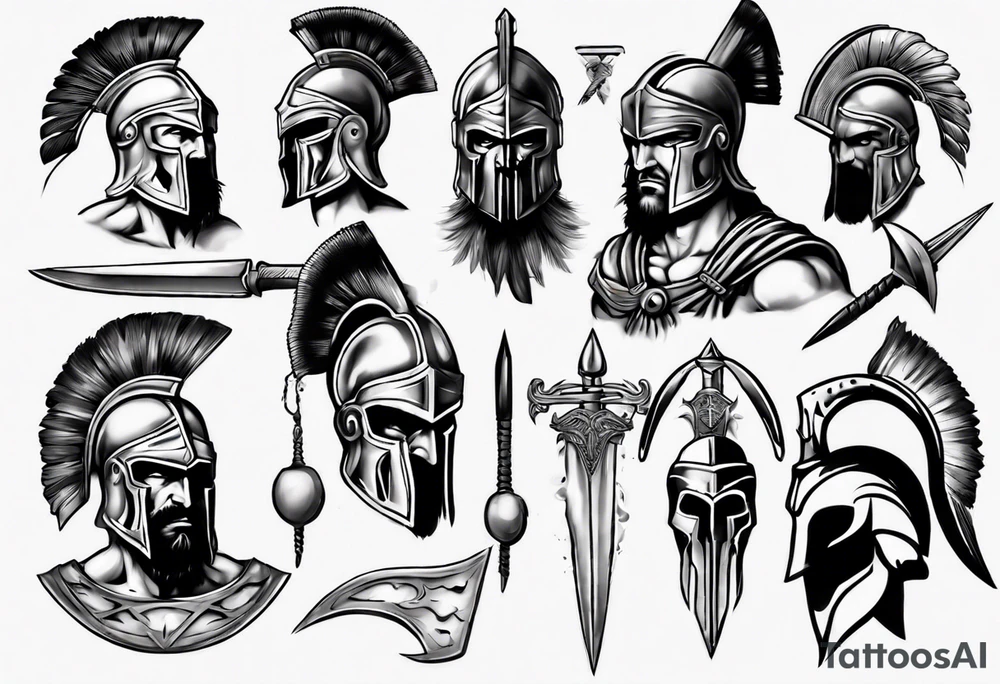 Spartan in style of 300 tattoo idea