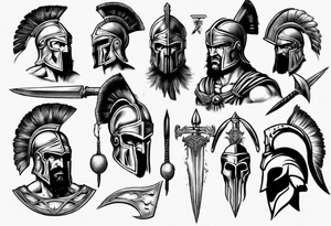 Spartan in style of 300 tattoo idea
