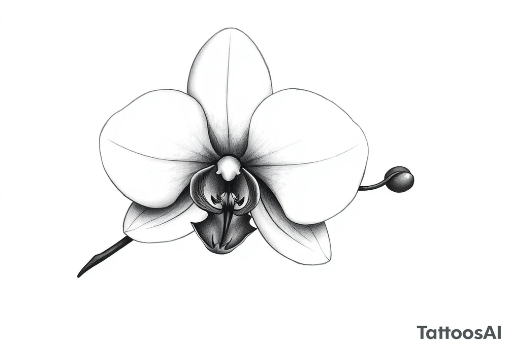 Small orchid flower tattoo idea