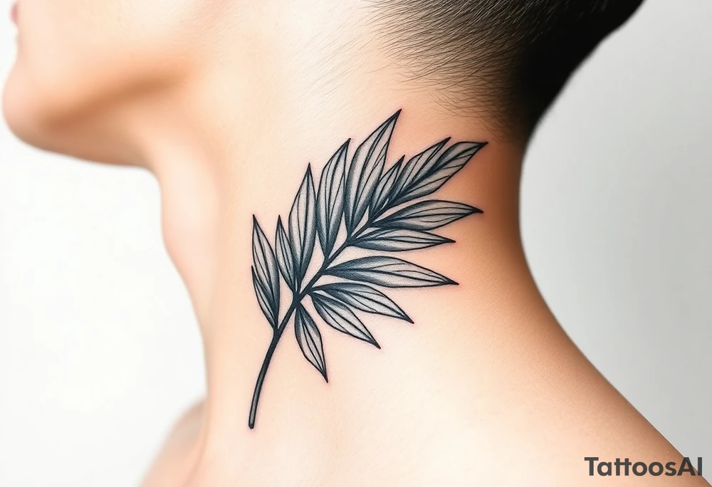 palm leaves neck tattoo tattoo idea