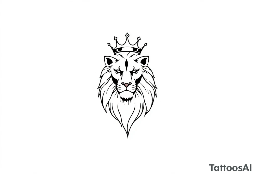 lion with crown tattoo idea