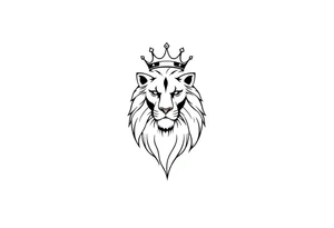 lion with crown tattoo idea