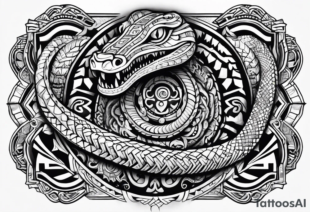 Aztec snake tattoo idea