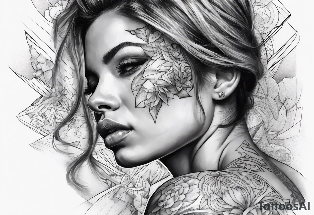tissue pain on arm fragmented tattoo idea