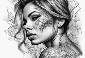 tissue pain on arm fragmented tattoo idea