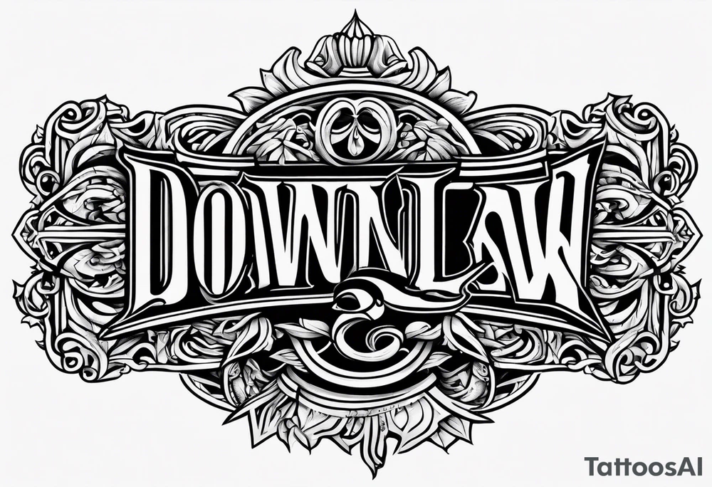 Old English font saying down By Law tattoo idea