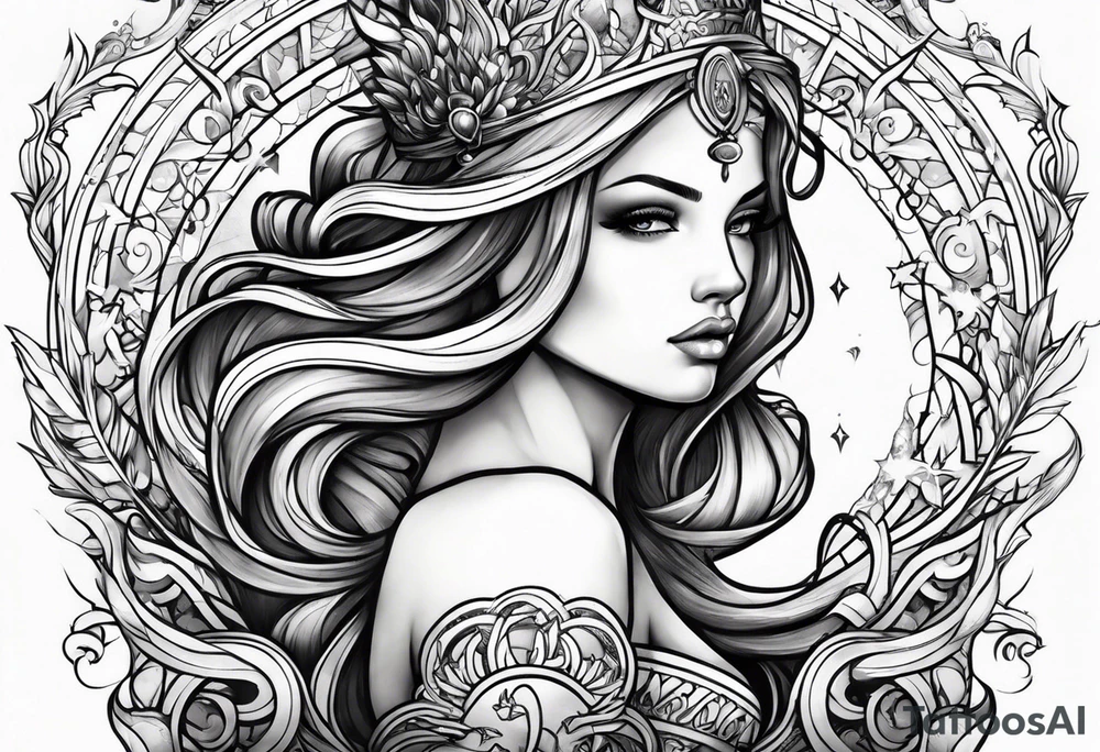 small, Aquarius tattoo idea