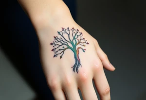 Jamaican colours and Irish colours tree of life tattoo idea