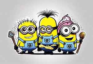 Powderpuff girls as minions tattoo idea