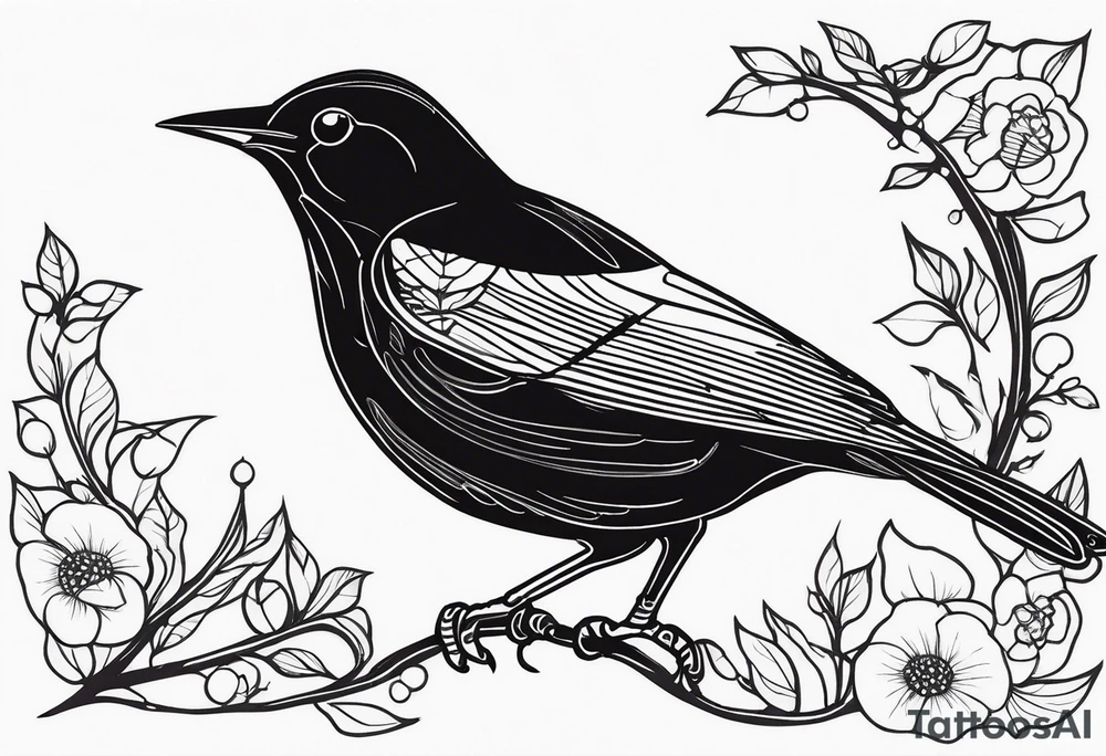 A blackbird based on the Beatle’s song blackbird tattoo idea A blackbird based on the Beatle’s song blackbird tattoo idea