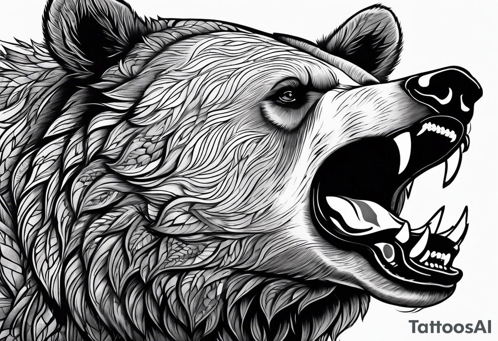 Angry Black Bear, traditional tattoo idea
