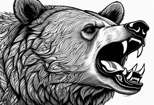 Angry Black Bear, traditional tattoo idea