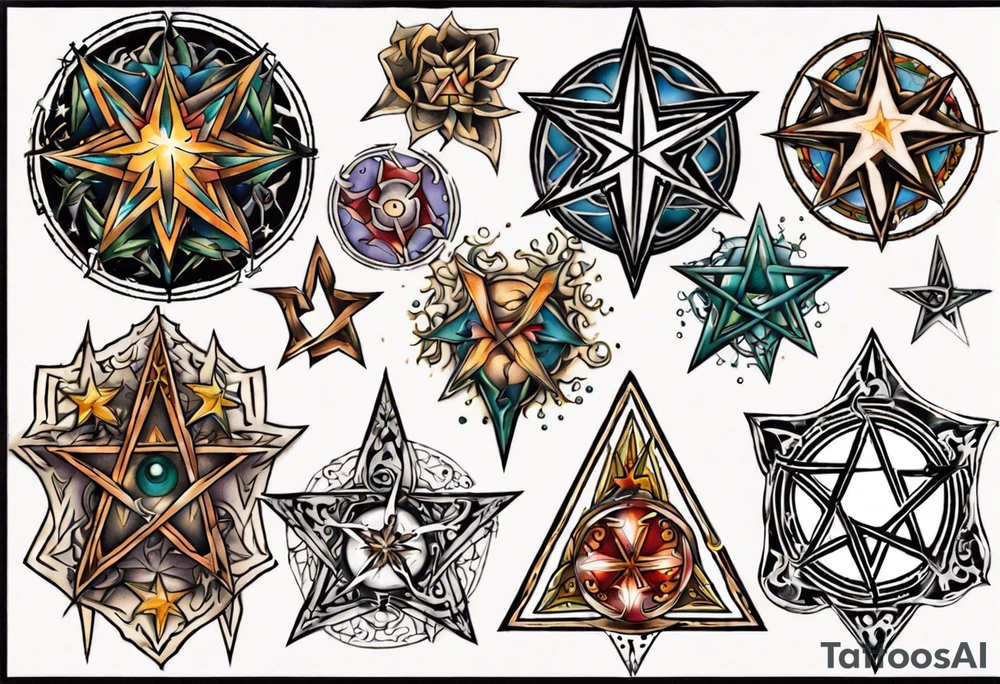 pentangle vertical tattoo idea