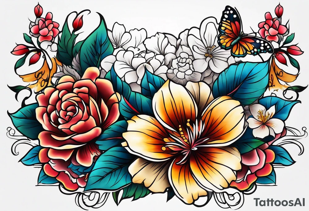 Flower chest piece tattoo idea