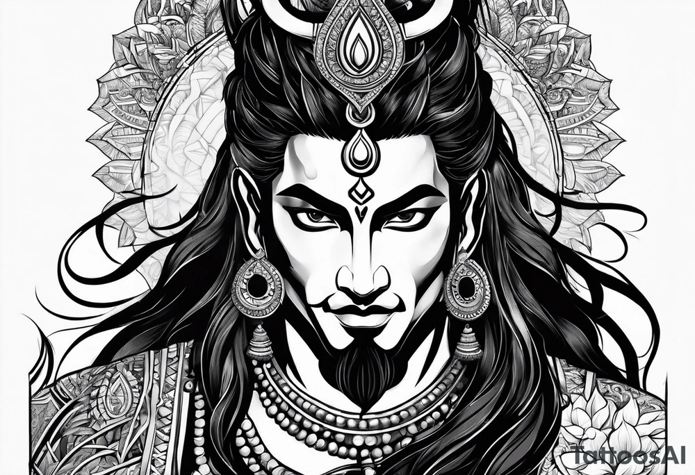 shiva in warrior pose tattoo idea