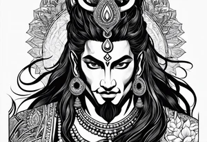 shiva in warrior pose tattoo idea