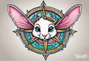 Dead rabbit fairy compass tattoo idea