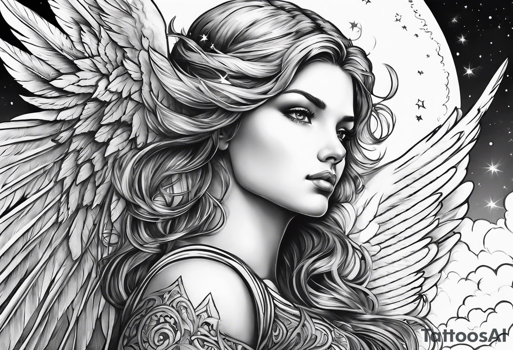 angel in the sky tattoo idea