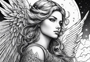 angel in the sky tattoo idea