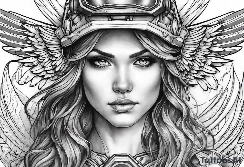 Halo and wings tattoo idea