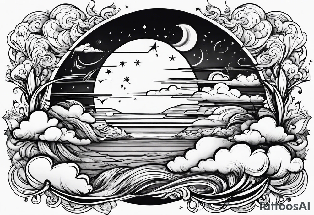 wispy clouds tattoo idea