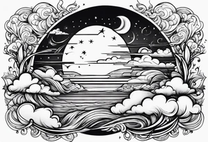 wispy clouds tattoo idea