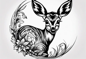 dark themed crying bambi fawn tattoo idea