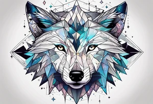 Constellation, two animal wolf, géométric tattoo idea