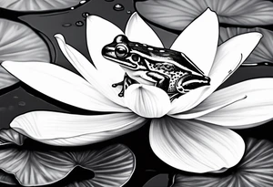 Small frog on lily pad tattoo idea