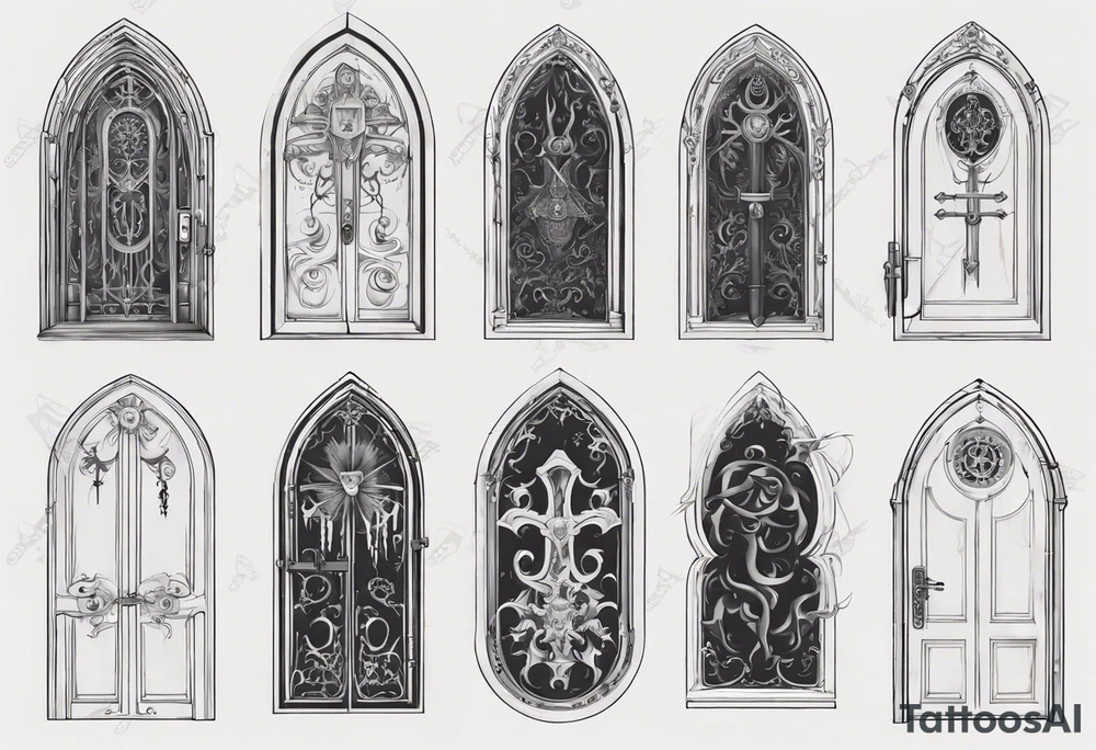Gothic door tattoo idea