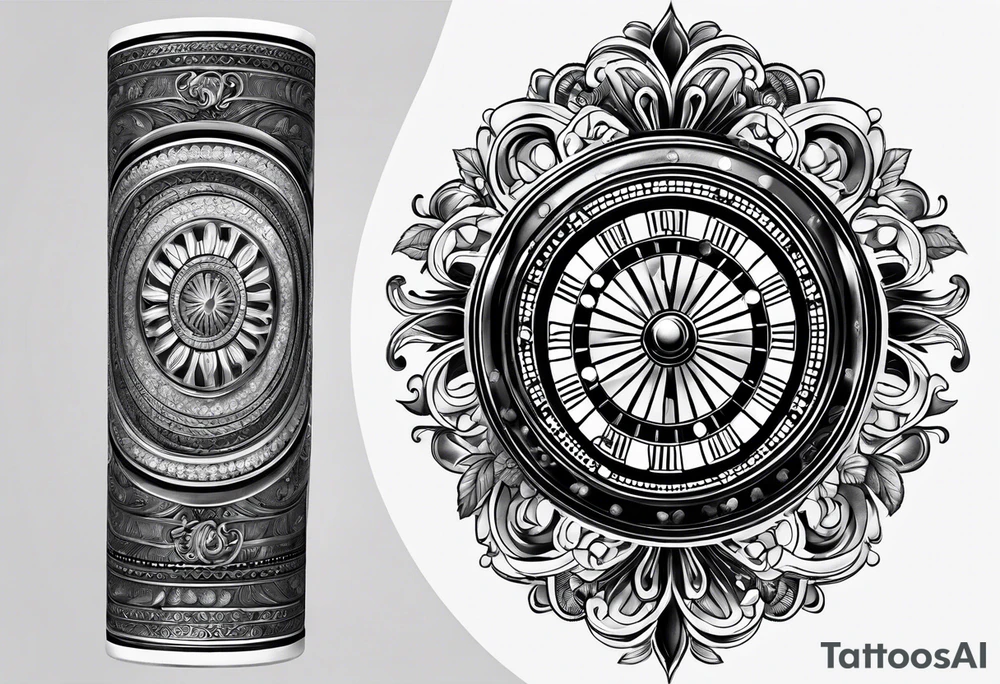 Roulette casino palmier soleil tattoo idea